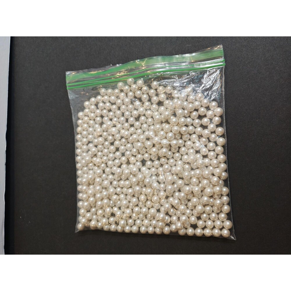 Undrilled White Pearl Beads Bulk Baggie
